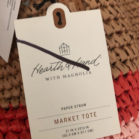 NWT Hearth and Hand Magnolia Market Tote Beach Bag - Picture 3 of 9